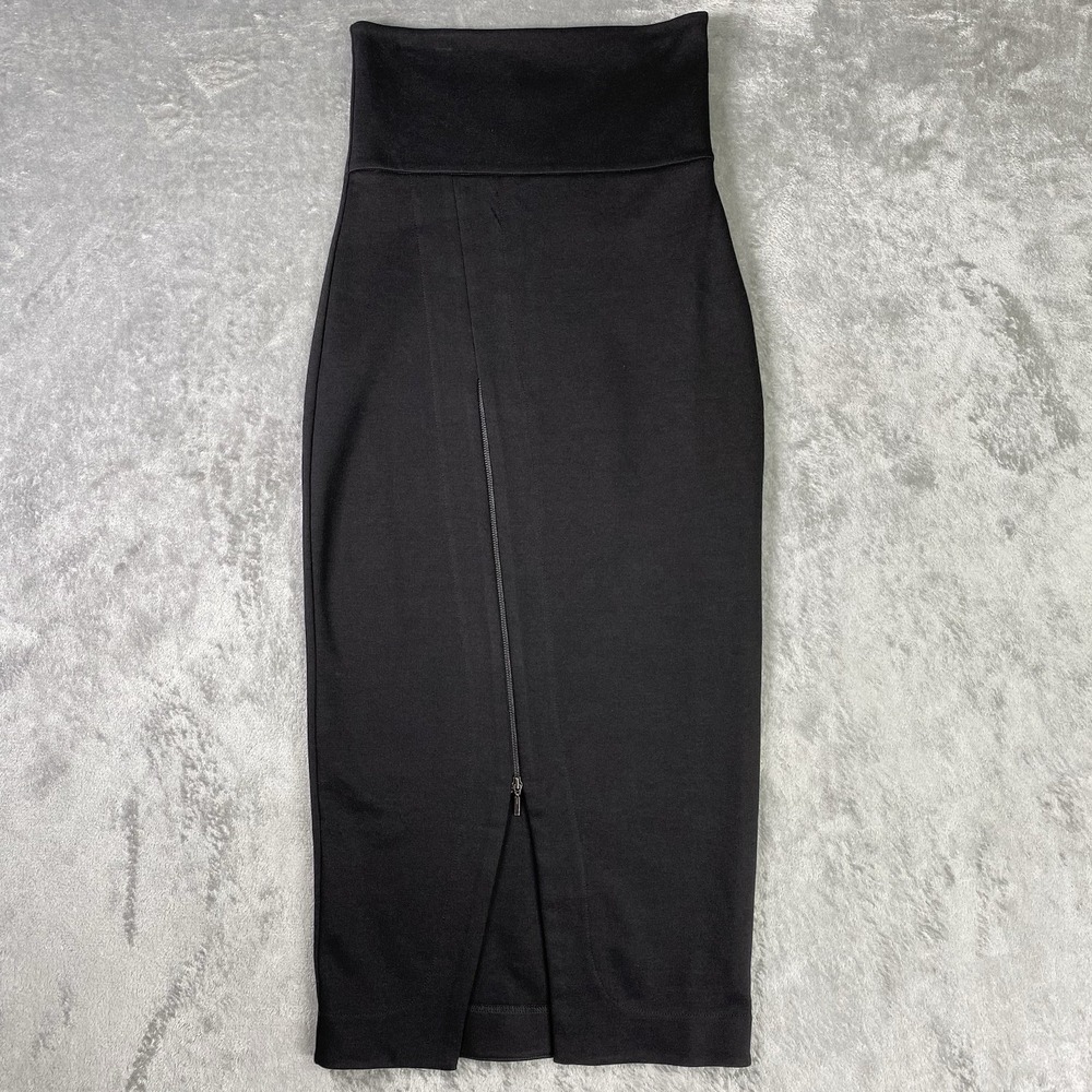 Matthildur Skirt Womens Sz S Black Lucas Pencil Maxi Midi Minimalist Pima Cotton